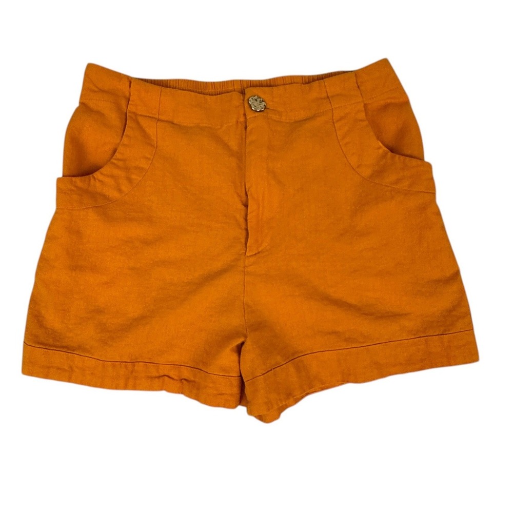 House of Harlow 1960 Womens Large High Waisted Burnt Orange Linen Blend Shorts